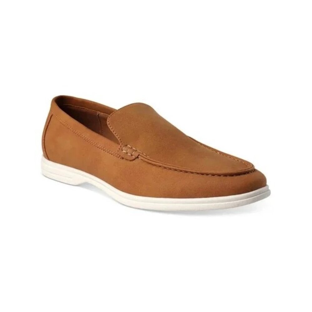 Alfani Porter Men’s Loafer Brown Faux Leather Memory Foam Size 8.5
